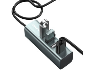 Conversor de dados AWEI CL-122 Hub USB-A 4 em 1 75cm ABS