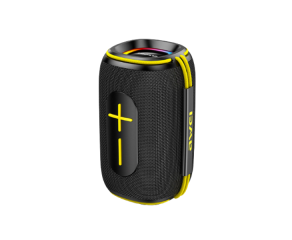 Caixa de som bluetooth Awei KA9 15W RGB portatil e resistente IPX5 preto e amarelo