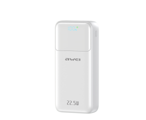 POWER BANK AWEI P107K 22,5W COM CARGA RÁPIDA 20000MAH BRANCO