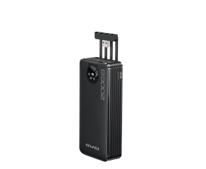 POWER BANK AWEI P134K COM DISPLAY DIGITAL 20000MAH PRETO
