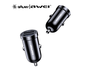 CARREGADOR VEICULAR AWEI C-826 COMPACTO PRETO