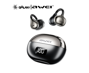 FONE DE OUVIDO BLUETOOTH AWEI TZ50 CLIPE DE ORELHA IPX6 PRETO