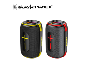CAIXA DE SOM BLUETOOTH 5.3 AWEI KA9 15W COM SUBWOOFER PRETO E VERMELHO