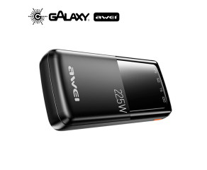 POWER BANK AWEI P13K 22,5W COM CARREGAMENTO RÁPIDO 20000MAH PRETO