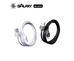 CABO DE DADOS E CARREGAMENTO AWEI CL-61 USB PARA MICRO USB BRANCO