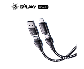 CABO DE DADOS E CARREGAMENTO AWEI CL-126 4 EM 1 MULTI ENTRADAS 1M PRETO