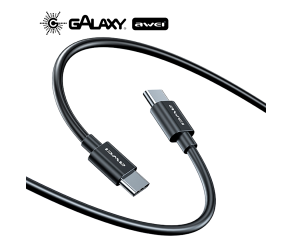CABO DE DADOS E CARREGAMENTO AWEI CL-165T TYPE-C PARA TYPE-C PRETO