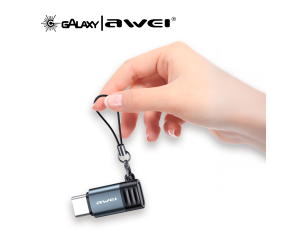 MINI ADAPTADOR AWEI A12 LIGHTNING PARA TYPE-C CINZA