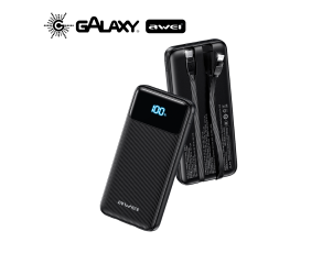 POWER BANK AWEI PA-28 COM DUPLA SAÍDA USB 10000MAH PRETO