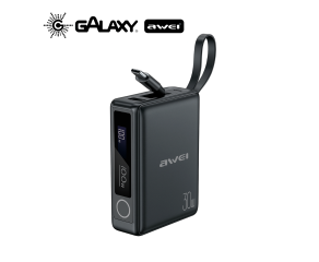 POWER BANK AWEI P87K 30W COM DISPLAY DIGITAL 10000MAH BRANCO