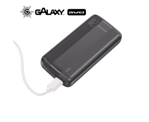 POWER BANK AWEI P19K 22,5W COM CARREGAMENTO SIMULTÂNEO 20000MAH PRETO