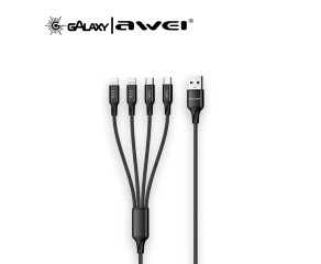 CABO DE DADOS E CARREGAMENTO AWEI CL-129 4 EM 1 MULTI ENTRADAS PRETO