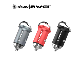 CARREGADOR VEICULAR AWEI C-854 30W USB-A/ TYPE-C PRETO