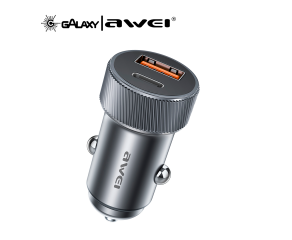 CARREGADOR VEICULAR AWEI C-857 33W USB-A / TYPE-C MARROM