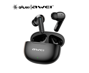 FONE DE OUVIDO BLUETOOTH AWEI T71 TWS INTRA-AURICULAR BATERIA DE LONGA DURAÇÃO IPX4 PRETO
