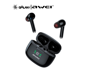 FONE DE OUVIDO BLUETOOTH AWEI TA8 TWS COM DISPLAY E CANCELAMENTO DE RUÍDO PRETO