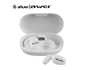 FONE DE OUVIDO BLUETOOTH 5.3 AWEI T80 BATERIA DE LONGA DURAÇÃO OFF WHITE