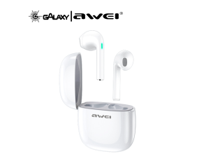 FONE DE OUVIDO BLUETOOTH AWEI T28 TWS AURICULAR RESISTENTE À ÁGUA IPX4 BRANCO