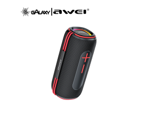 CAIXA DE SOM BLUETOOTH AWEI KA5 20W RGB COM BATERIA DE LONGA DURAÇÃO PRETO VERMELHO