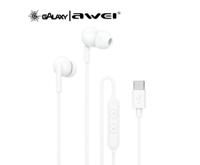 FONE DE OUVIDO COM FIO AWEI PC-25T TYPE-C BRANCO