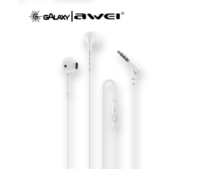 FONE DE OUVIDO COM FIO AWEI PC-7 ENTRADA P2 3.5MM BRANCO