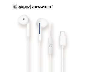 FONE DE OUVIDO COM FIO AWEI PC-7T TYPE-C BRANCO