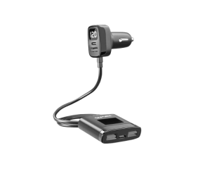 Carregador veicular Awei C-853 USB-A + Type-C carregamento rapido e cabo 1,5m