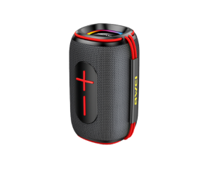 Caixa de som bluetooth Awei KA9 15W RGB portatil e resistente IPX5 preto e vermelho