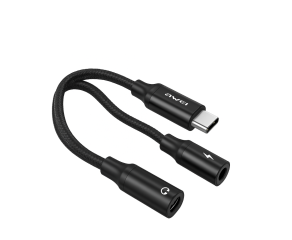 ADAPTADOR AWEI CL-73 2 EM 1 LIGHTNING PRETO
