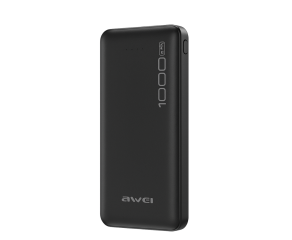 POWER BANK AWEI P20K COM DUPLA SAÍDA USB 10000MAH PRETO