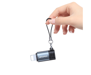 Adaptador AWEI A11 type C para lightning com microfone som estavel compacto