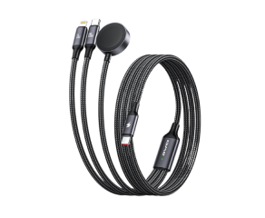 CABO DE DADOS E CARREGAMENTO AWEI W23 3 EM 1 LIGHTNING/ TYPE-C/ INDUCAO PRETO
