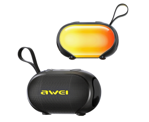 Caixa de som bluetooth portatil AWEI KA1 5W TWS a prova d'agua IPX5  preta