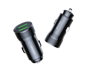 Carregador veicular Awei C-830 USB-A 2.4A estavel e compacto
