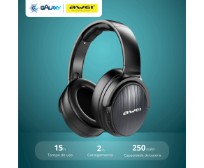 HEADSET BLUETOOTH AWEI A780BL BATERIA DE LONGA DURAÇÃO PRETO