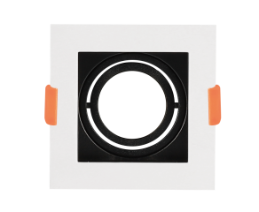 Spot Para Lampâda MR11 Recuado Quadrado Branco e Preto