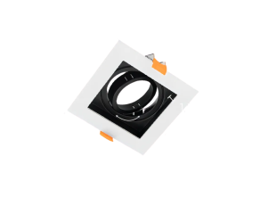 Spot Para Lampâda MR16 Recuado Quadrado Branco e Preto