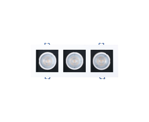 Spot Triplo com LED Integrado 15W 4000K Branco e Preto