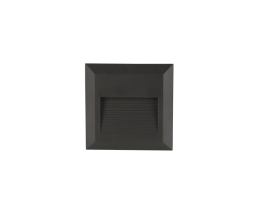 Balizador Broni com LED Integrado Quadrado IP65 2W 3000K Preto