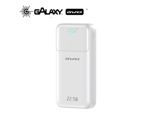 POWER BANK AWEI P107K 22,5W COM CARGA RÁPIDA 20000MAH BRANCO