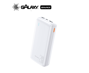 POWER BANK AWEI P19K 22,5W COM CARREGAMENTO SIMULTÂNEO 20000MAH BRANCO