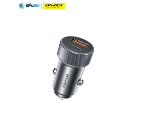 CARREGADOR VEICULAR AWEI C-857 33W USB-A / TYPE-C MARROM