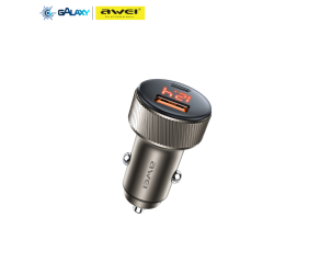 CARREGADOR VEICULAR AWEI C-859 30W USB-A / TYPE-C MARROM