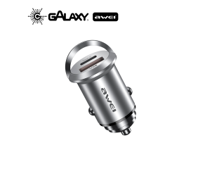 CARREGADOR VEICULAR AWEI C-708 PD 45W – USB-A + USB-C COM CARREGAMENTO RÁPIDO PRETO