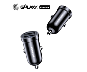 CARREGADOR VEICULAR AWEI C-826 DUPLO USB 12W PRETO