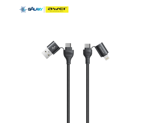 CABO DE DADOS E CARREGAMENTO AWEI CL-126 4 EM 1 MULTI ENTRADAS 1M PRETO