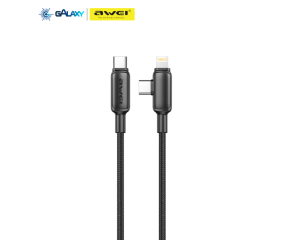 CABO DE DADOS E CARREGAMENTO AWEI CL-180 2 EM 1 TYPE-C E LIGHTNING PRETO