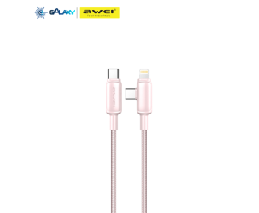 CABO DE DADOS E CARREGAMENTO AWEI CL-180 2 EM 1 TYPE-C E LIGHTNING ROSA
