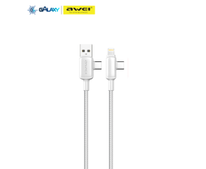 CABO DE DADOS E CARREGAMENTO AWEI CL-181 4 EM 1 MULTI ENTRADAS 1M BRANCO