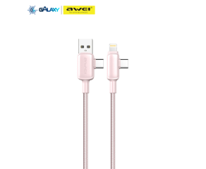 CABO DE DADOS E CARREGAMENTO AWEI CL-181 4 EM 1 MULTI ENTRADAS 1M ROSA